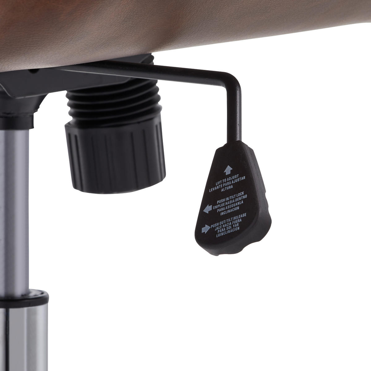 KANCELARIJSKA STOLICA  boja hroma, tamnobraon   - boja hroma/tamnobraon, Dizajnerski, metal/tekstil (59,5/91-101/62cm) - Hom`in