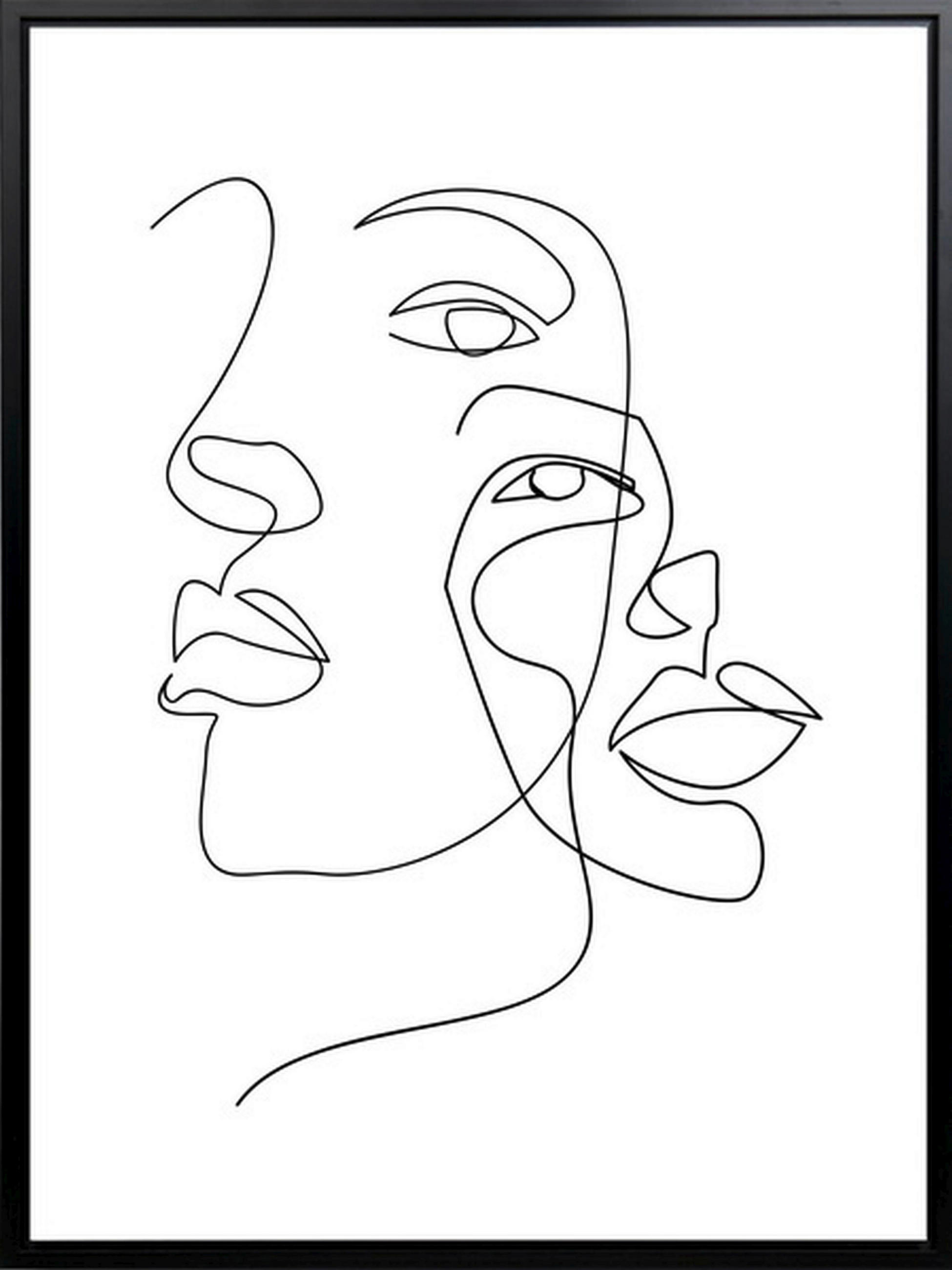Monee Kunstdruck Schwarz, Weiß 45x60 cm