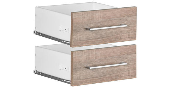 SCHUBKASTENEINSATZ 37,7/33,9/37 cm - Trüffeleichefarben/Weiß, KONVENTIONELL, Holzwerkstoff (37,7/33,9/37cm) - Voleo