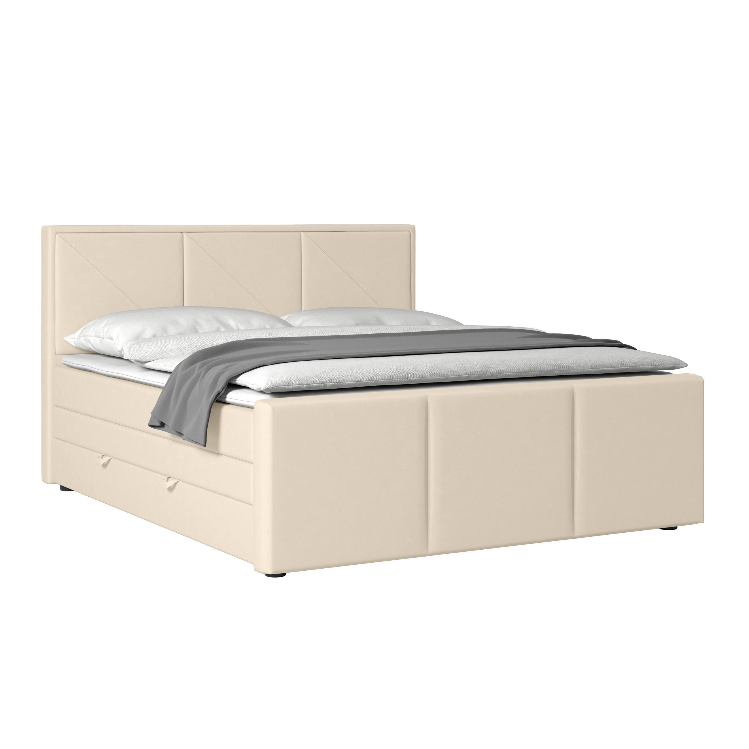 MID.YOU POSTEL BOXSPRING, 180/200 cm, kompozitní dřevo, krémová