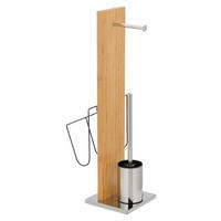 WC-BÜRSTENKOMBINATION - Chromfarben/Schwarz, Konventionell, Holz/Kunststoff (24,5/68/22,5cm) - Wenko