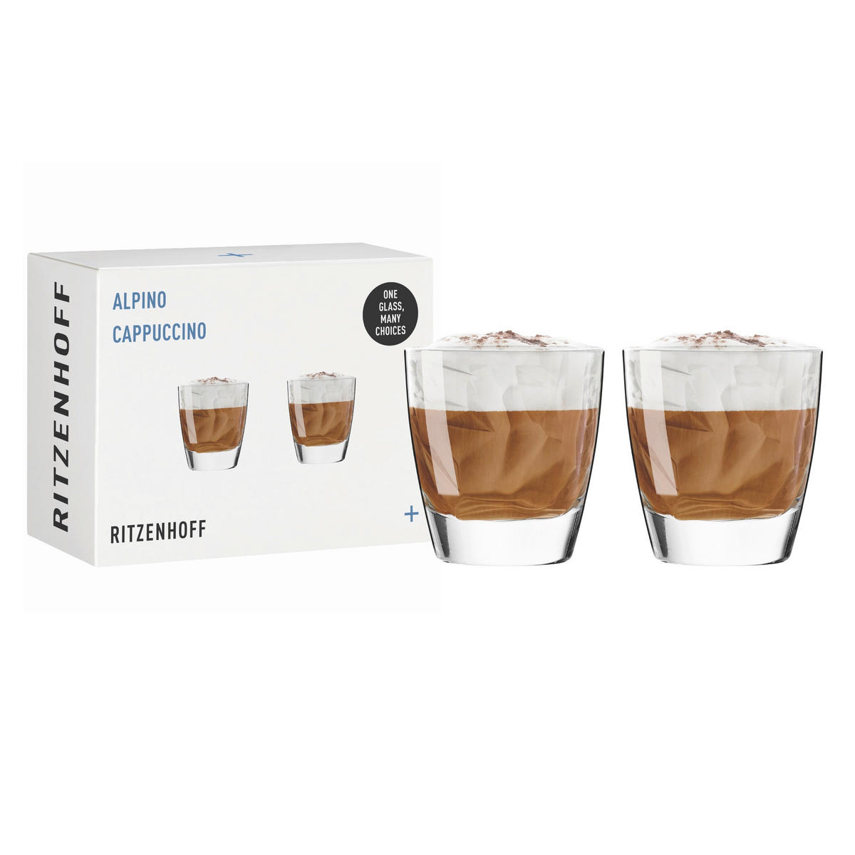 GLÄSERSET Alpino Cappucino 2-teilig  - Transparent, Design, Glas (8/8,5cm) - Ritzenhoff