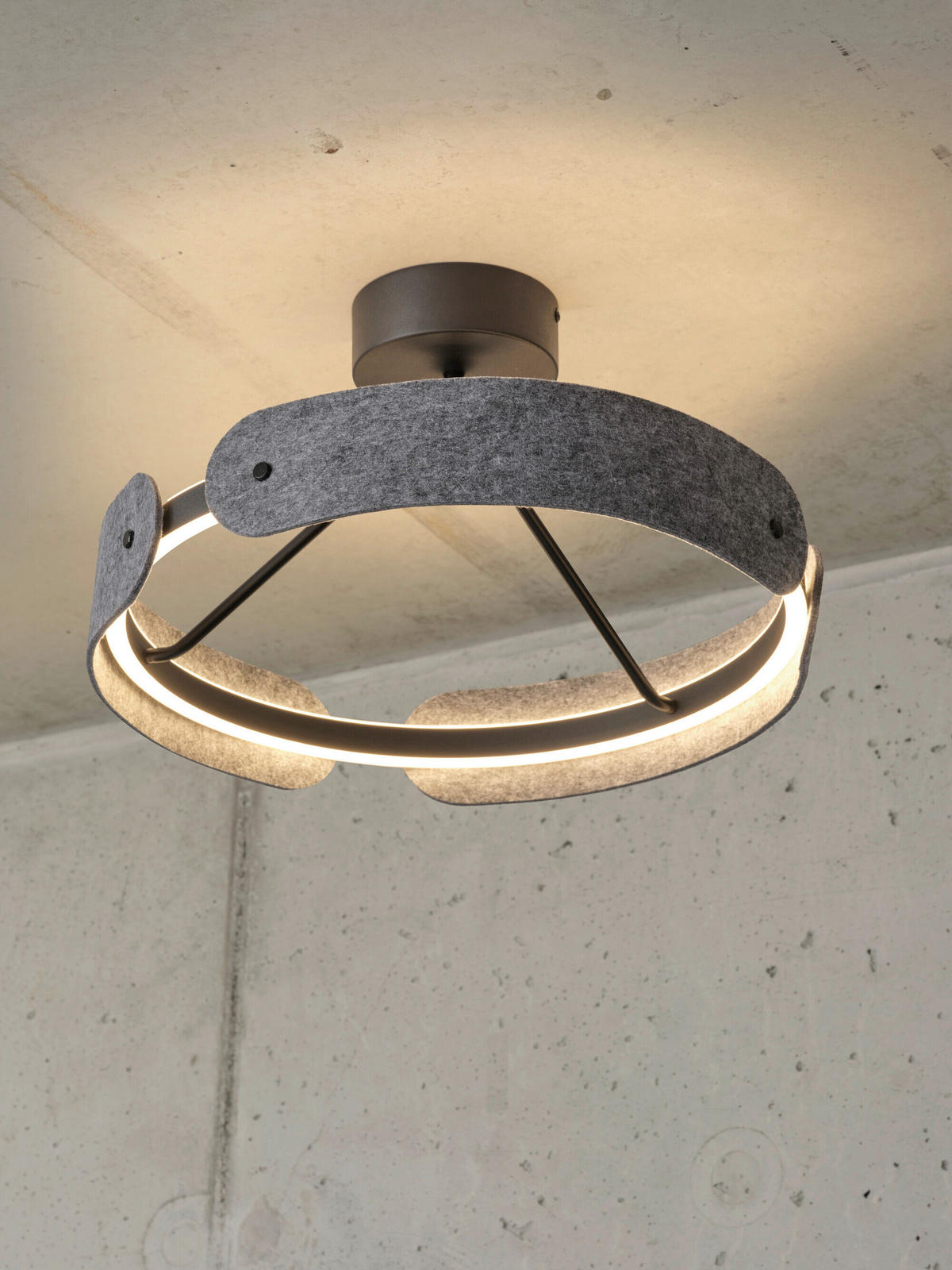 LED-DECKENLEUCHTE 43/25,5 cm   - Dunkelgrau, Basics, Kunststoff/Textil (43/25,5cm) - Osram