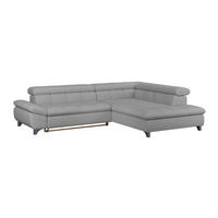 ECKSOFA in Chenille Grau  - Chromfarben/Grau, Konventionell, Textil/Metall (312/234cm) - Livetastic