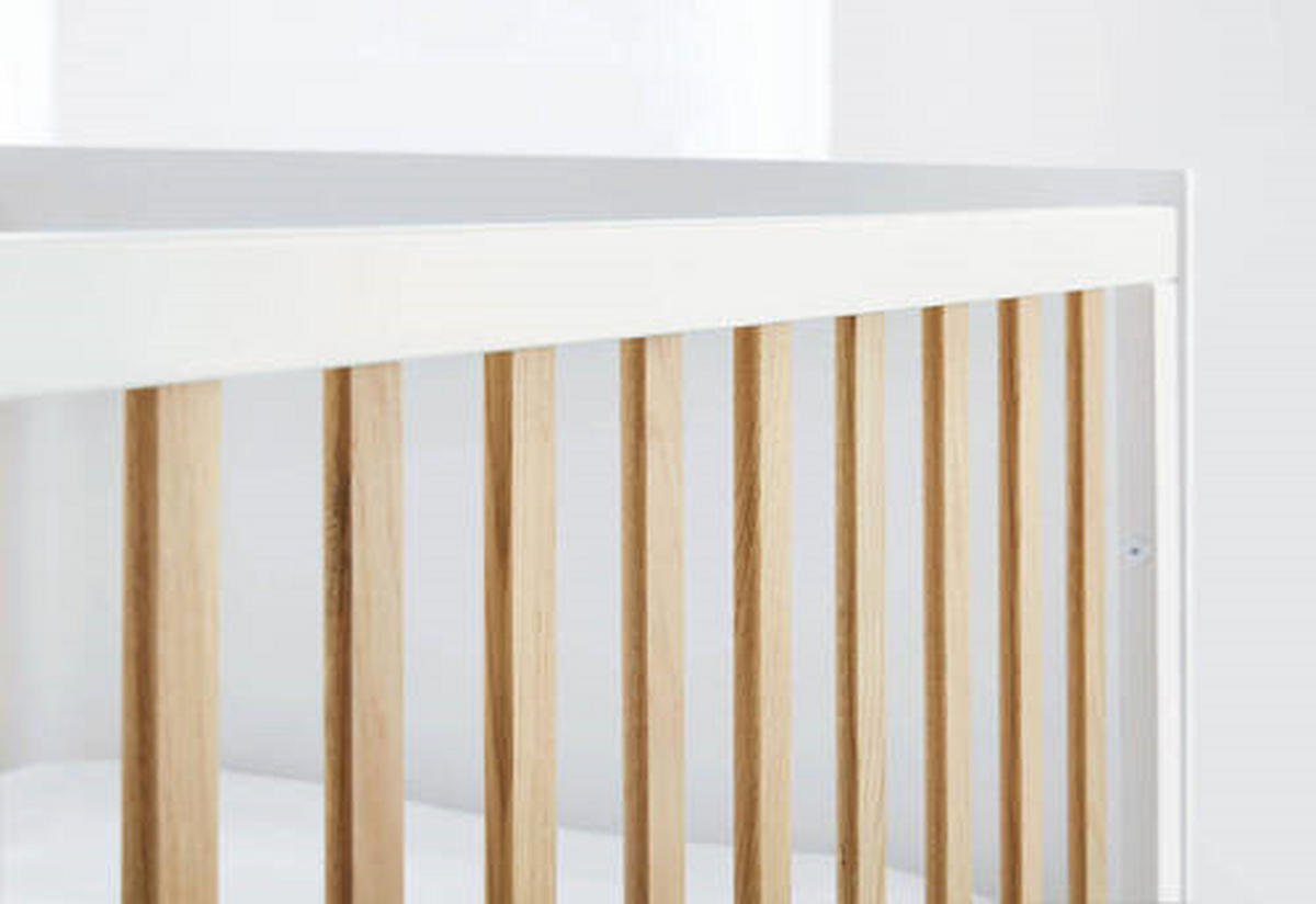 GITTERBETT PINOLINO PAN 145/75/93 cm  - Eichefarben/Weiß, Design, Holz/Holzwerkstoff (145/75/93cm) - Pinolino