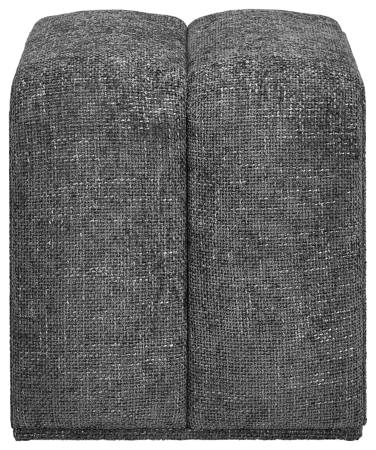 HOCKER Vliesstoff, Leinenoptik Dunkelgrau  - Dunkelgrau, Trend, Textil (45/45/42cm) - Xora