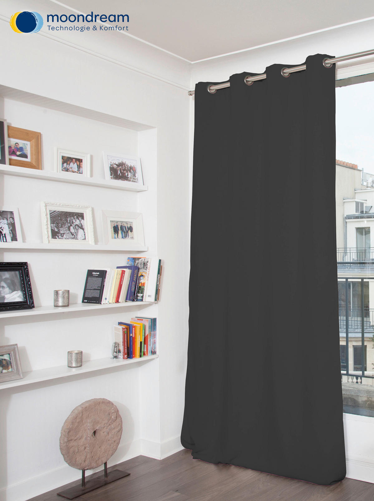 WÄRMESCHUTZVORHANG Verdunkelung 145/260 cm   - Anthrazit, Design, Textil (145/260cm)
