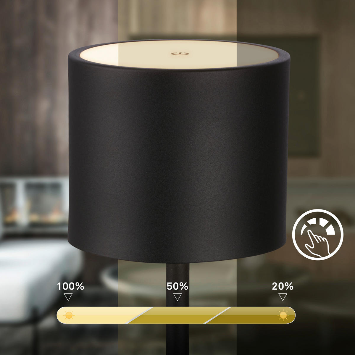 PUNJIVA STONA LAMPA - crna, Osnovno, metal/plastika (12,5/39,5cm)