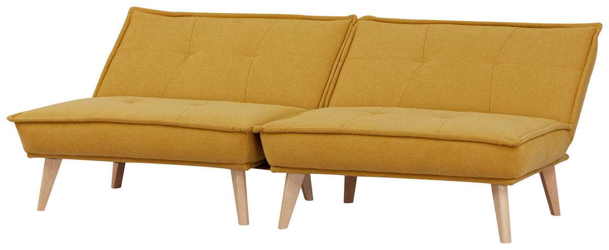 SCHLAFSOFA in Webstoff Gelb  - Gelb/Naturfarben, Design, Holz/Textil (99/84/83cm) - MID.YOU