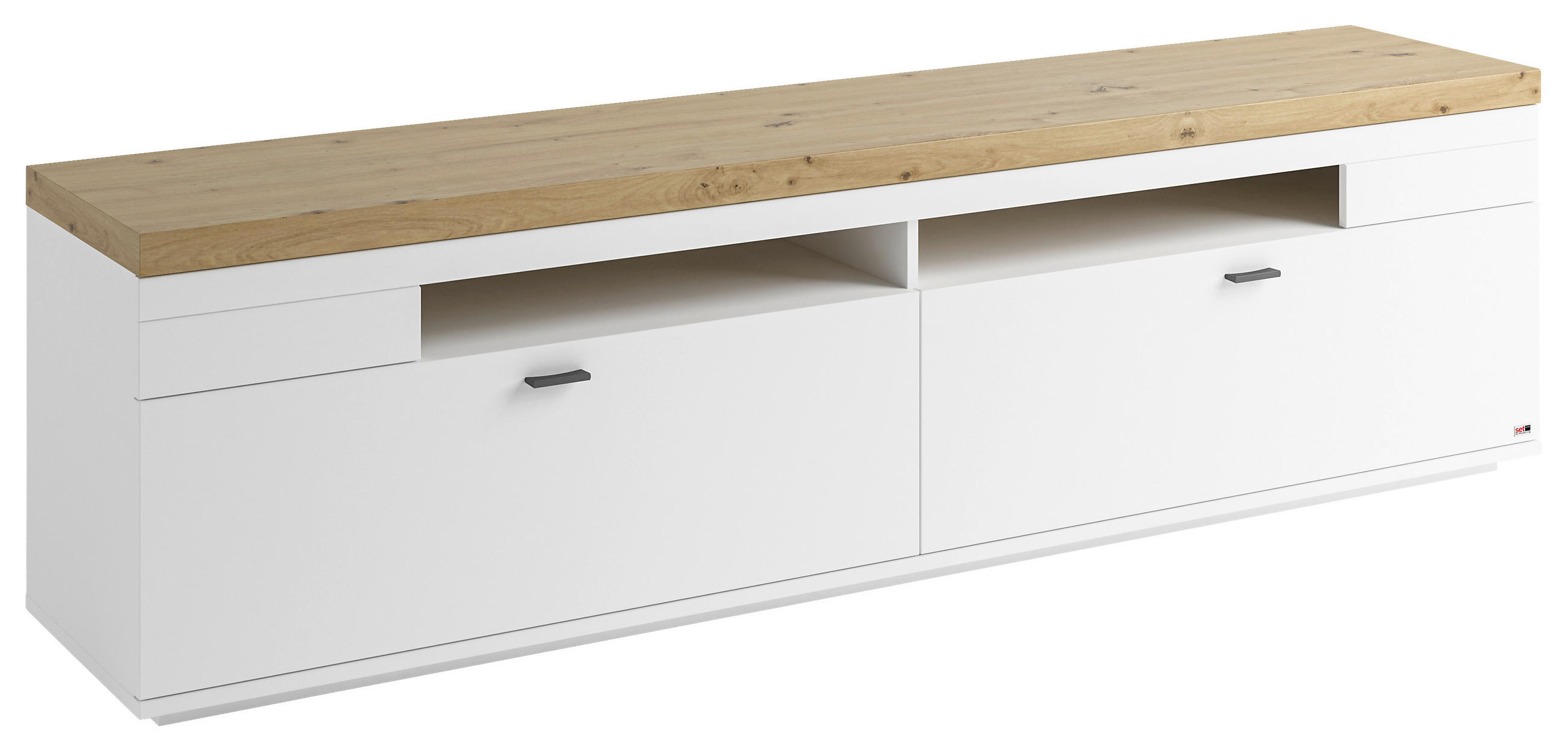 LOWBOARD  in 210/58,7/43,8 cm  - Weiß/Eiche Artisan, Design, Holzwerkstoff/Metall (210/58,7/43,8cm) - SetOne by Musterring