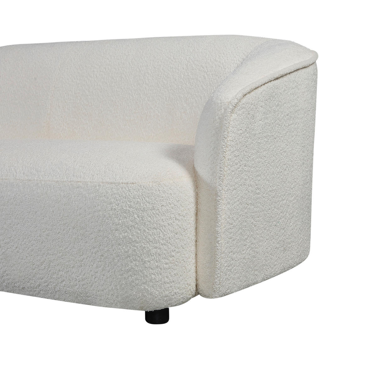 3-SITZER-SOFA Bouclé Creme  - Creme/Schwarz, MODERN, Kunststoff/Textil (197/69/92cm) - MID.YOU