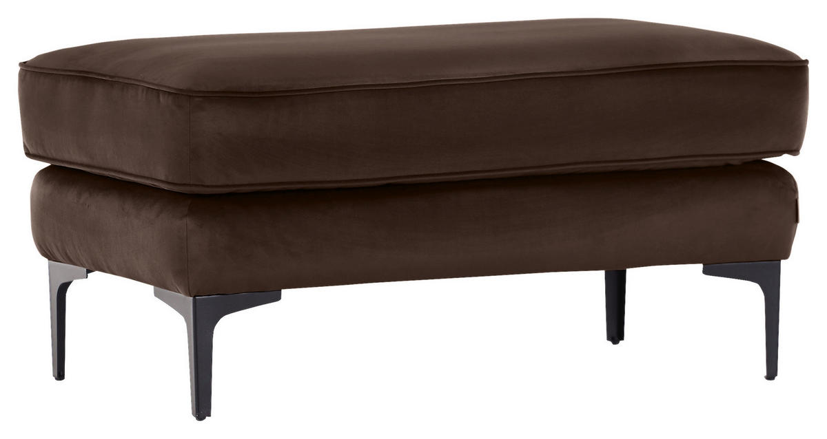 HOCKER in Textil Dunkelbraun  - Dunkelbraun/Schwarz, LIFESTYLE, Textil/Metall (103/48/58cm) - Landscape