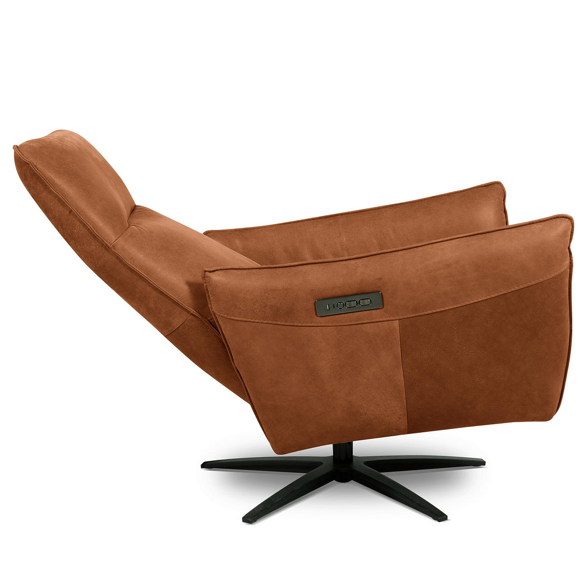 RELAXSESSEL Leder Karamell  - Karamell/Schwarz, Design, Leder/Metall (77/107/88cm) - Livetastic