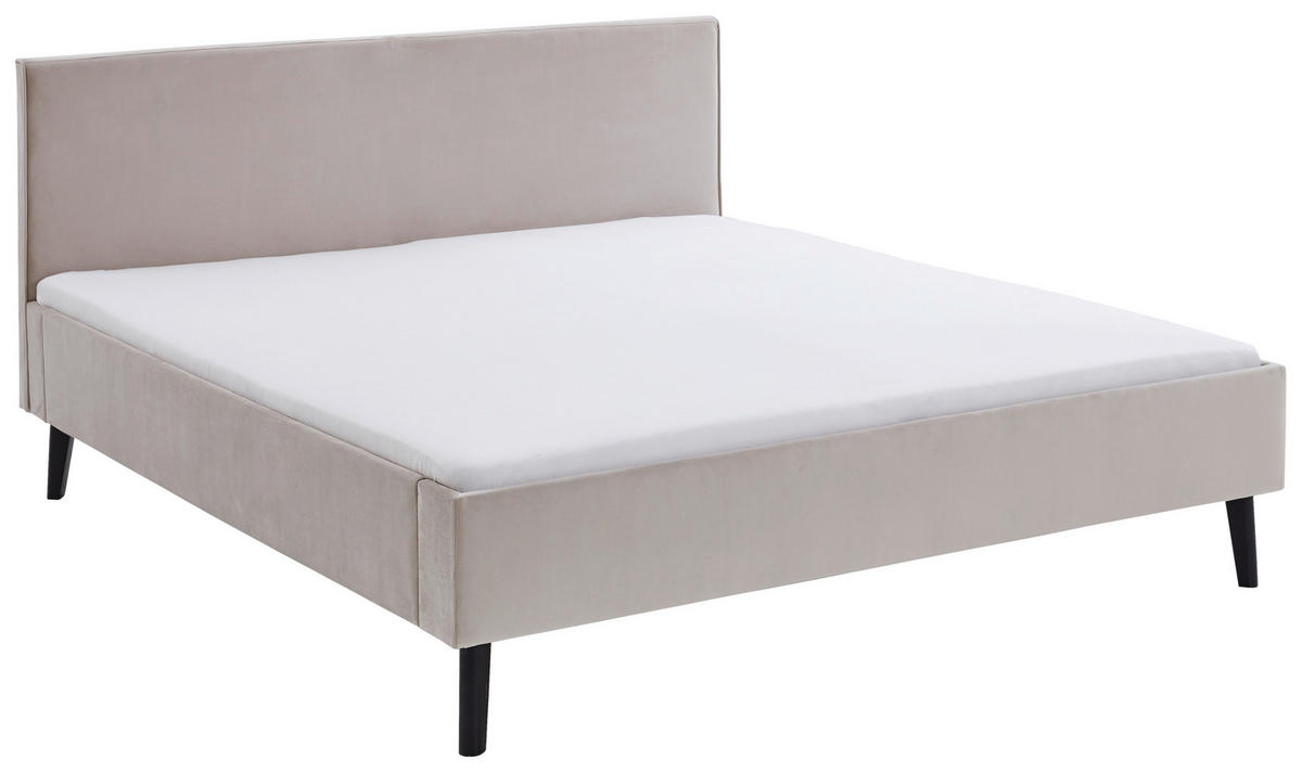 POLSTERBETT 180/200 cm, inkl.  in Beige  - Beige/Schwarz, Basics, Holz/Textil (180/200cm) - Boxxx