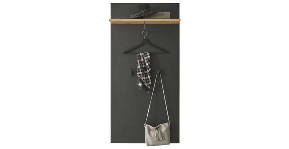 GARDEROBENPANEEL in 64/130/28 cm - Schwarz/Eiche Artisan, Design, Holzwerkstoff (64/130/28cm) - Carryhome