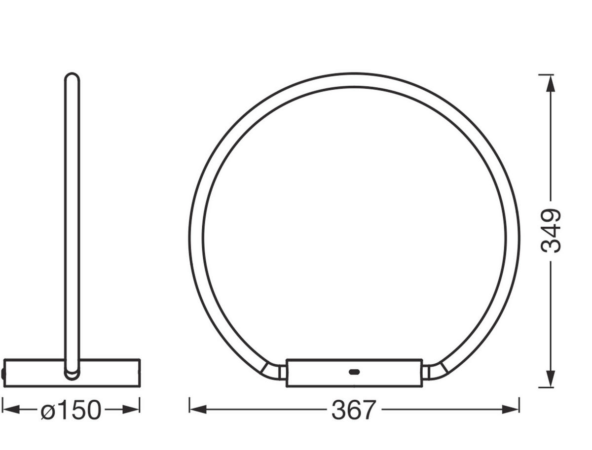 LED-TISCHLEUCHTE 36.7/15/34.9 cm   - Dunkelgrau, Design, Kunststoff (36.7/15/34.9cm) - Osram