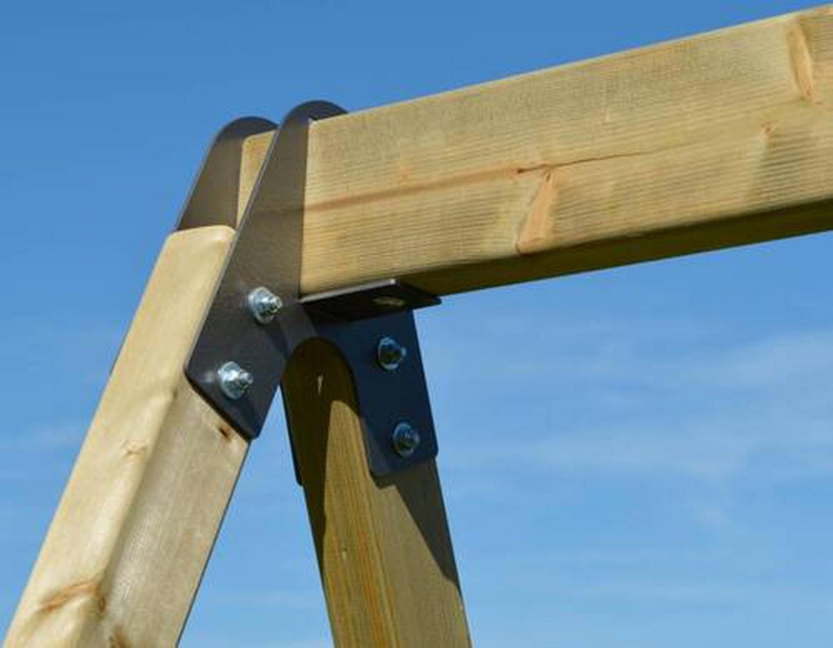 SPIELTURM 340/270/290 cm  - Rot/Naturfarben, KONVENTIONELL, Holz (340/270/290cm) - Ambia Garden