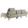 ECKSOFA Beige Mikrofaser  - Beige/Schwarz, Design, Textil/Metall (325/85/109-170cm) - Novel