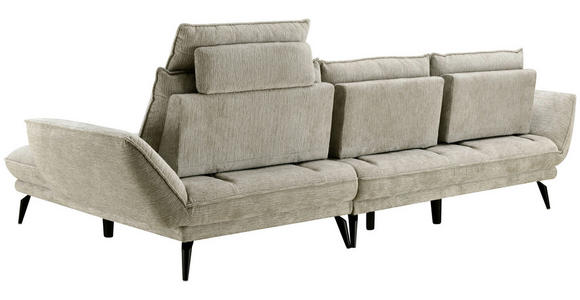 ECKSOFA Beige Mikrofaser  - Beige/Schwarz, Design, Textil/Metall (325/85/109-170cm) - Novel