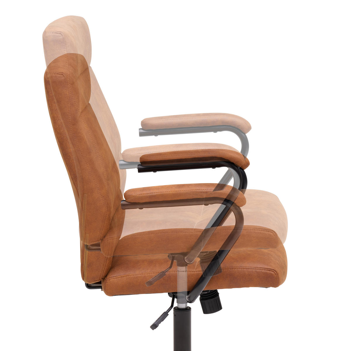 OTOČNÁ ŽIDLE, tkaná látka, černá, karamel - černá/karamel, Moderní, kov/textil (60/99-109/64cm) - MID.YOU