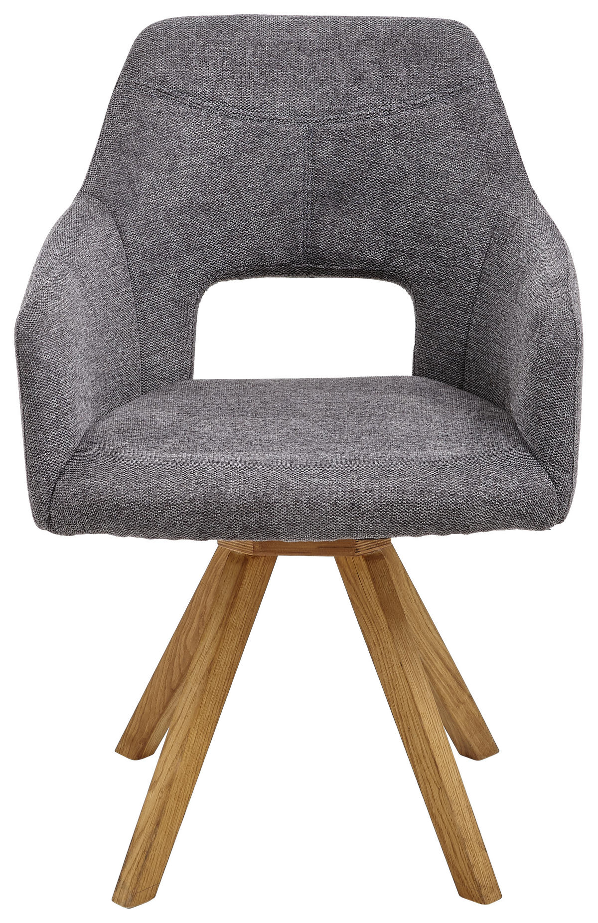 ARMLEHNSTUHL  in Webstoff  - Eichefarben/Anthrazit, Design, Holz/Textil (57/84/57cm) - Voleo