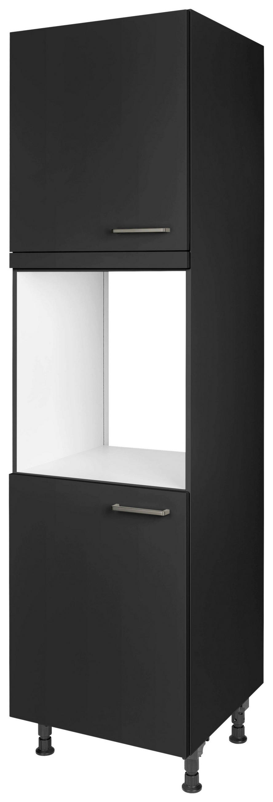 GERÄTEUMBAUSCHRANK 60/216,6/58 cm  in Schwarz  - Edelstahlfarben/Schwarz, MODERN, Holzwerkstoff/Metall (60/216,6/58cm) - Nobilia