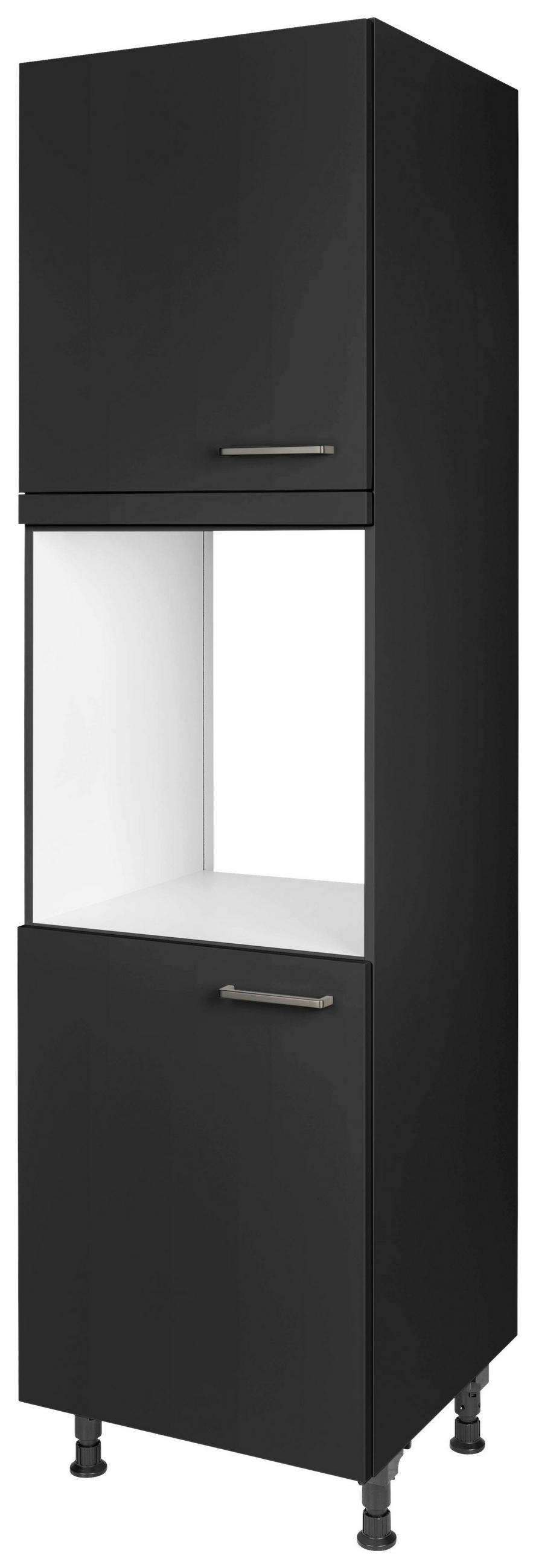 GERÄTEUMBAUSCHRANK 60/216,6/58 cm  in Schwarz  - Edelstahlfarben/Schwarz, MODERN, Holzwerkstoff/Metall (60/216,6/58cm) - Nobilia