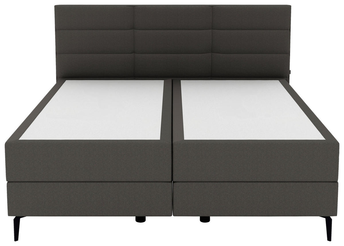BOXSPRINGBETT 180/200 cm  in Dunkelgrau  - Dunkelgrau/Schwarz, KONVENTIONELL, Holzwerkstoff/Kunststoff (180/200cm) - Musterring