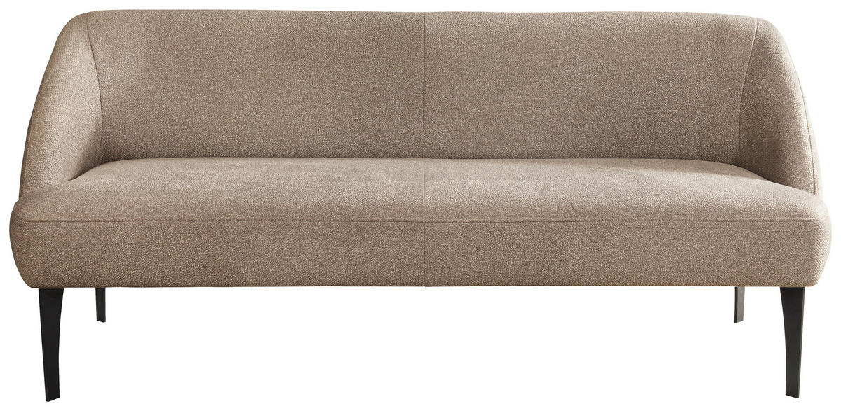 SITZBANK 217/85/72 cm Webstoff Hellbraun Metall  - Hellbraun/Schwarz, KONVENTIONELL, Textil/Metall (217/85/72cm) - Moderano