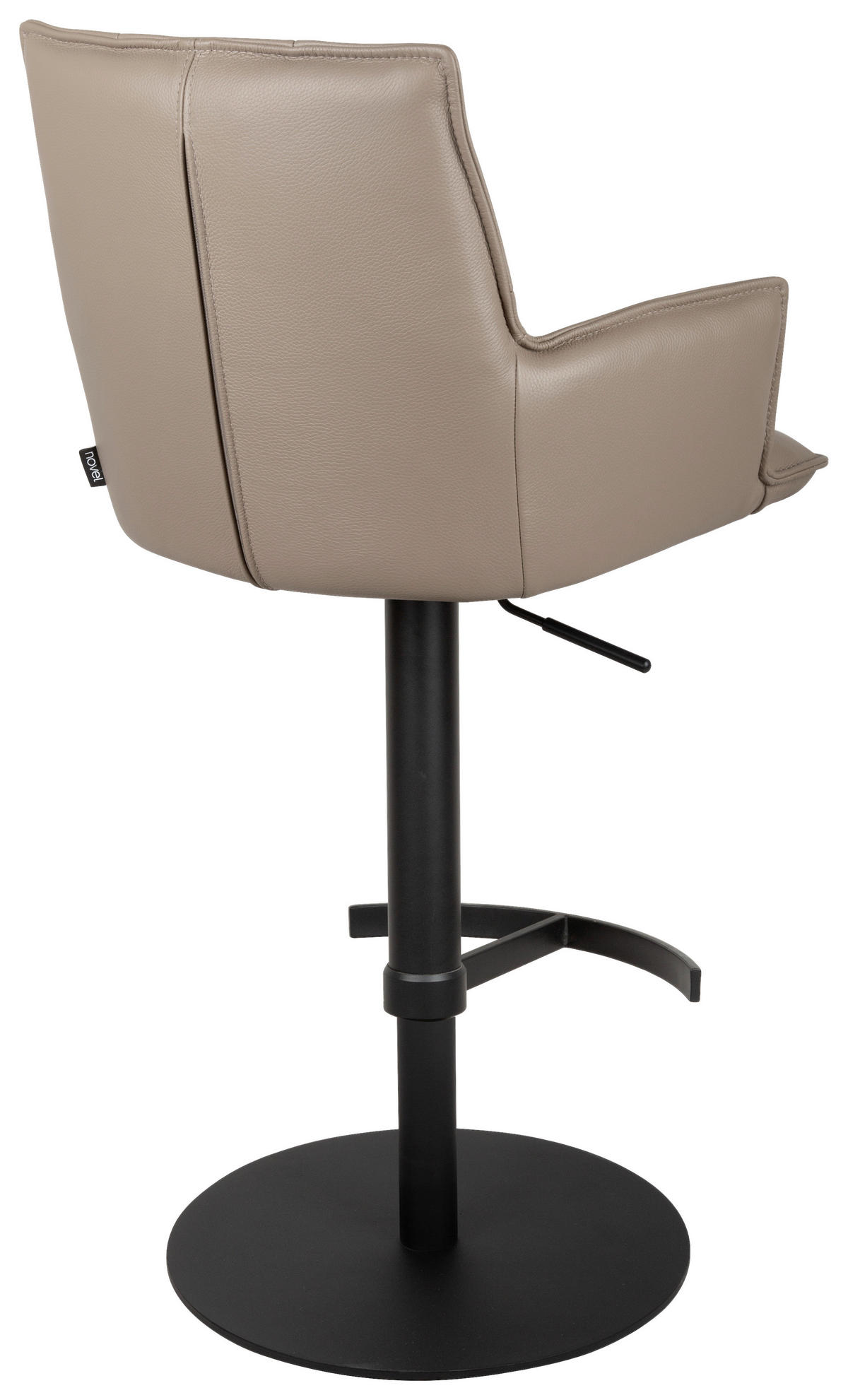 BARHOCKERMetall, Leder Schwarz, Taupe  - Taupe/Schwarz, Design, Leder/Metall (56/89.5~115/56cm) - Novel