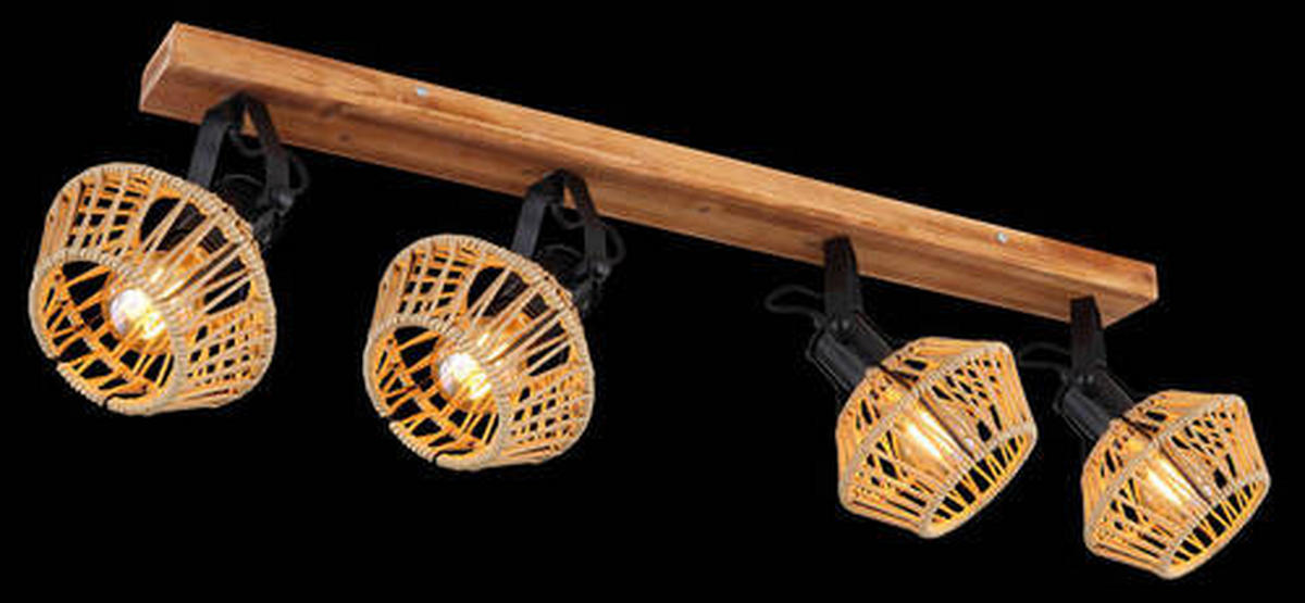 SPOTLIGHT 80/16/25 cm   - svart/mörkbrun, Natur, metall/naturmaterial (80/16/25cm) - Globo