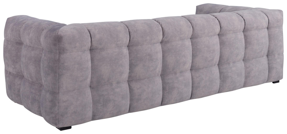 3-SITZER-SOFA Samt Hellgrau  - Hellgrau/Schwarz, Design, Holz/Textil (236/68/105cm)
