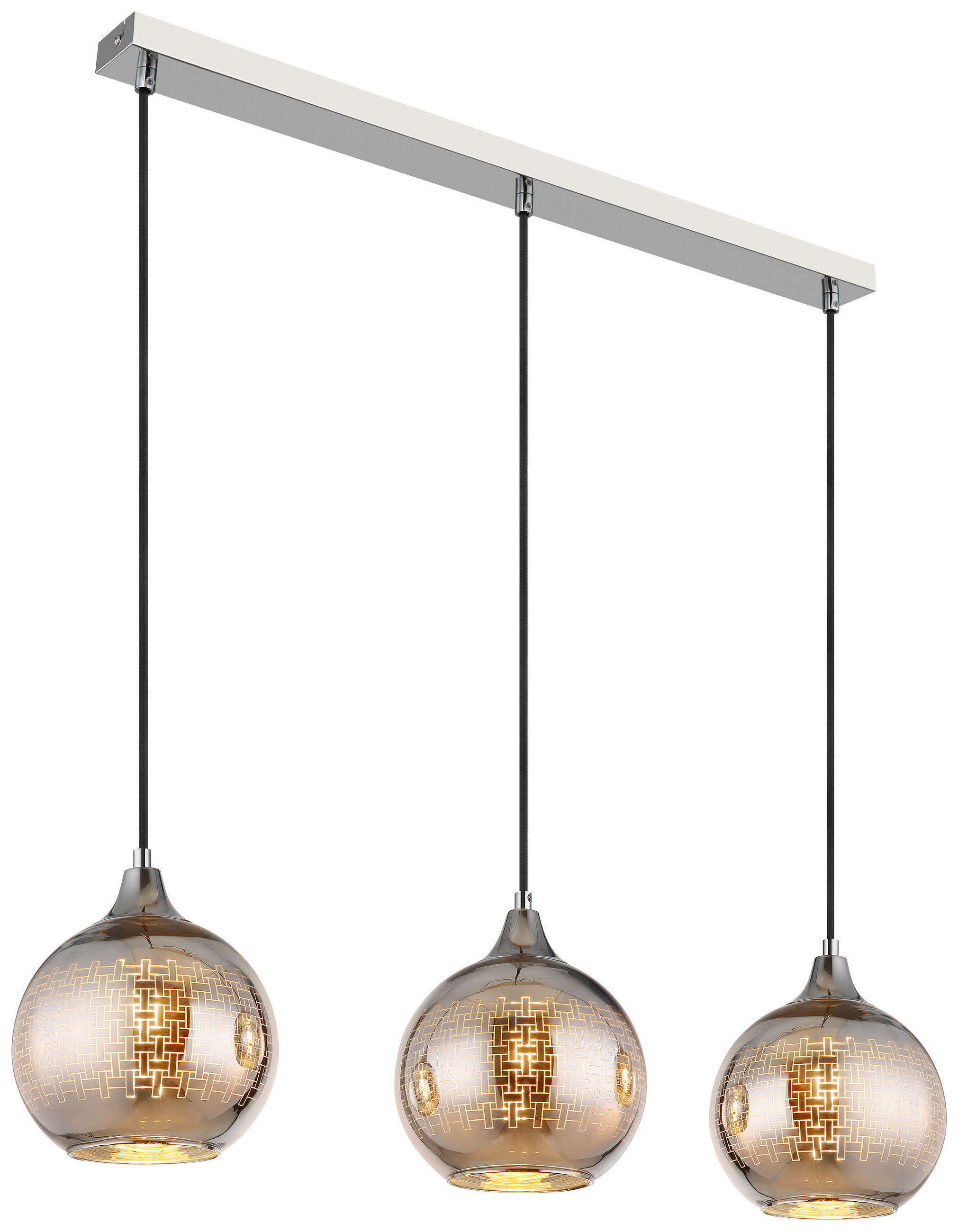 HÄNGELEUCHTE 86/20/129 cm   - Chromfarben/Silberfarben, Design, Glas/Metall (86/20/129cm) - Collet's Monde