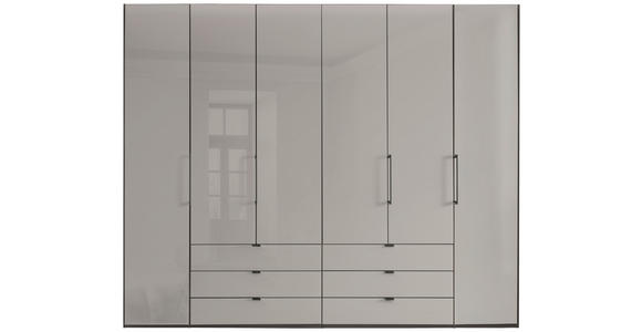 KOMBISCHRANK 250/216/58 cm 6-türig  - Schieferfarben/Dunkelbraun, KONVENTIONELL, Glas/Holzwerkstoff (250/216/58cm) - Dieter Knoll