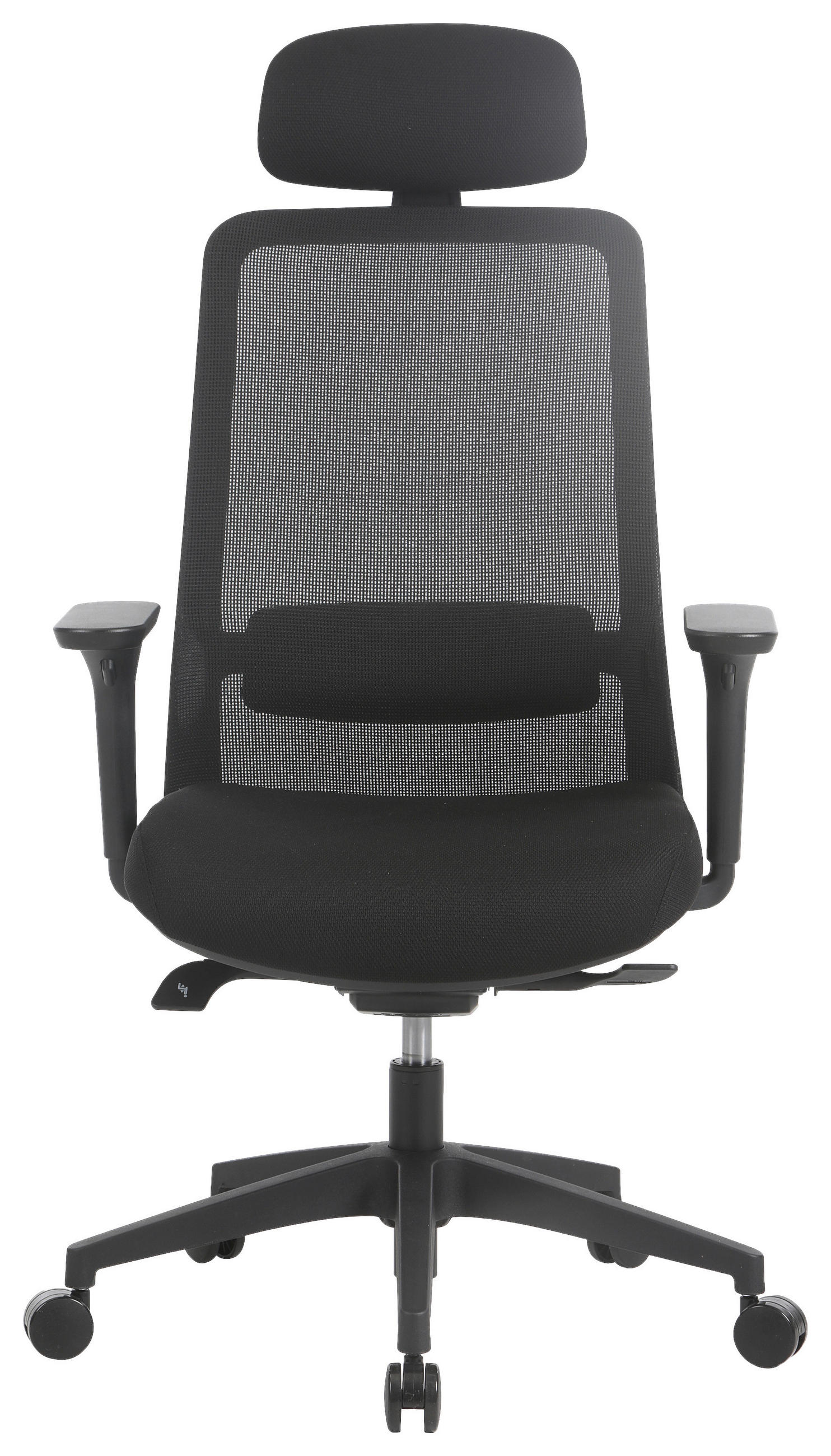 Thumbnail - Novel Drehstuhl, Schwarz, Kunststoff, Textil, Drehkreuz, 64x114-124x64 cm, Wippfunktion, Sitzfläche 360° drehbar, inklus...