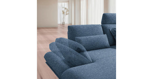 ECKSOFA  in Flachgewebe Blau  155/234 cm  - Blau/Schwarz, Design, Textil/Metall (155/234cm) - Dieter Knoll
