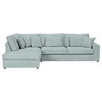 ECKSOFA Hellblau Cord Zierkissen, Rückenkissen, Rücken echt  - Schwarz/Hellblau, MODERN, Kunststoff/Textil (228/307cm) - Carryhome