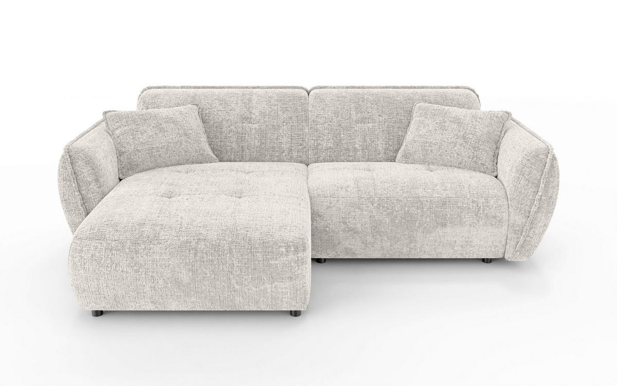 ECKSOFA Nelia Beige Chenille  - Beige/Schwarz, Design, Kunststoff/Textil (155/252cm) - P & B