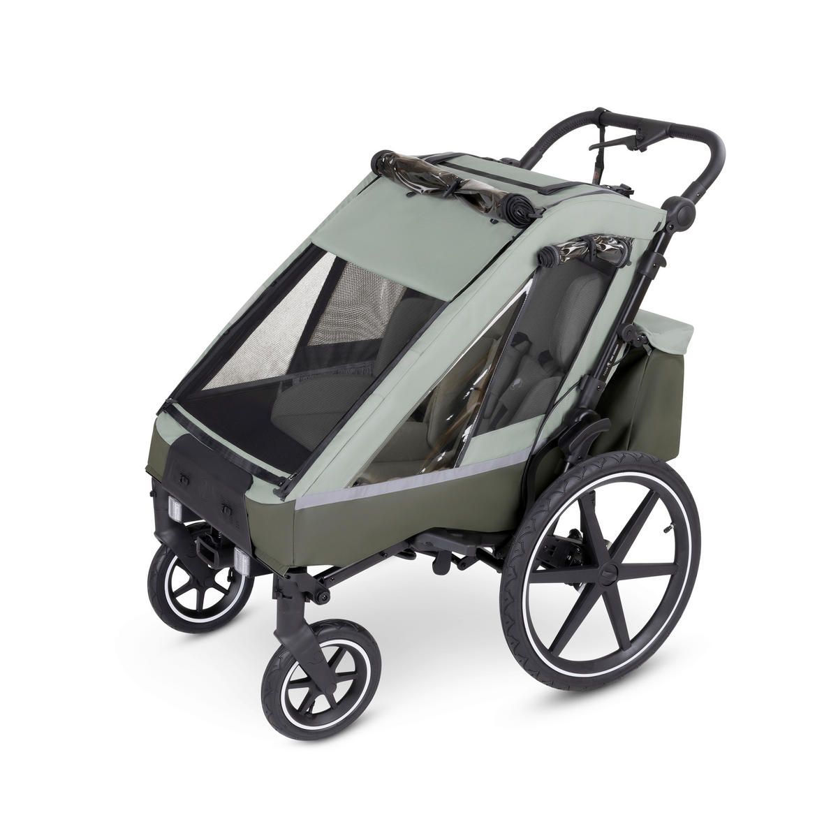 FAHRRADANHÄNGER   Tour 2  - Salbeigrün, Basics, Textil (81/53/56cm) - ABC Design