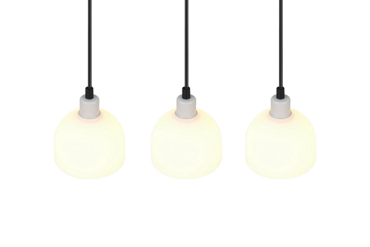 PENDELLEUCHTE  60,0/150,0/12,0 cm   - Weiss/Grau, Basics, Glas/Metall (60,0/150,0/12,0cm)