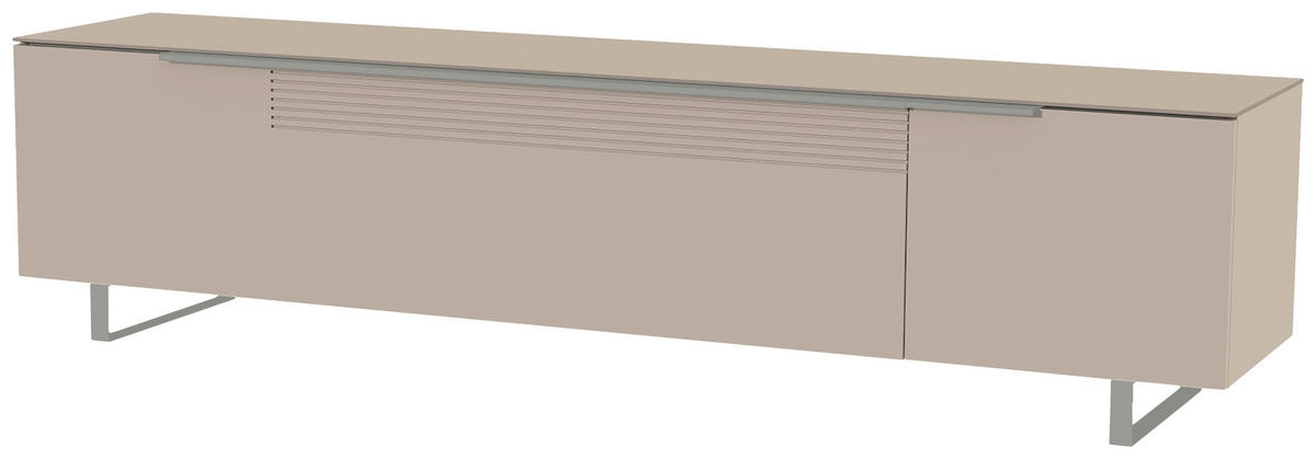 LOWBOARD  in 210/51/45 cm  - Sandfarben/Alufarben, Design, Glas/Holzwerkstoff (210/51/45cm) - Moderano