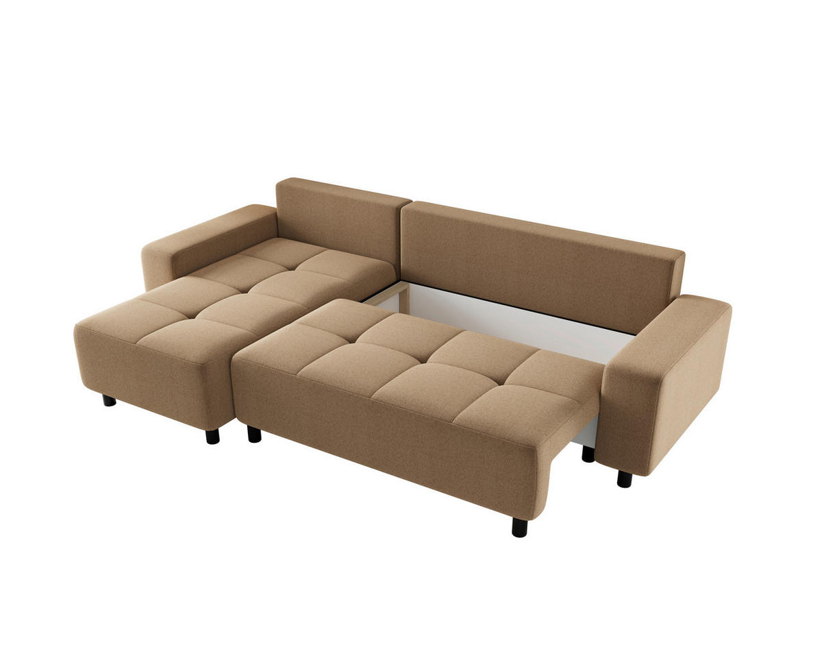 ECKSOFA  in Jacquard Senfgelb  - Senfgelb/Schwarz, MODERN, Kunststoff/Textil (144/246cm) - Carryhome