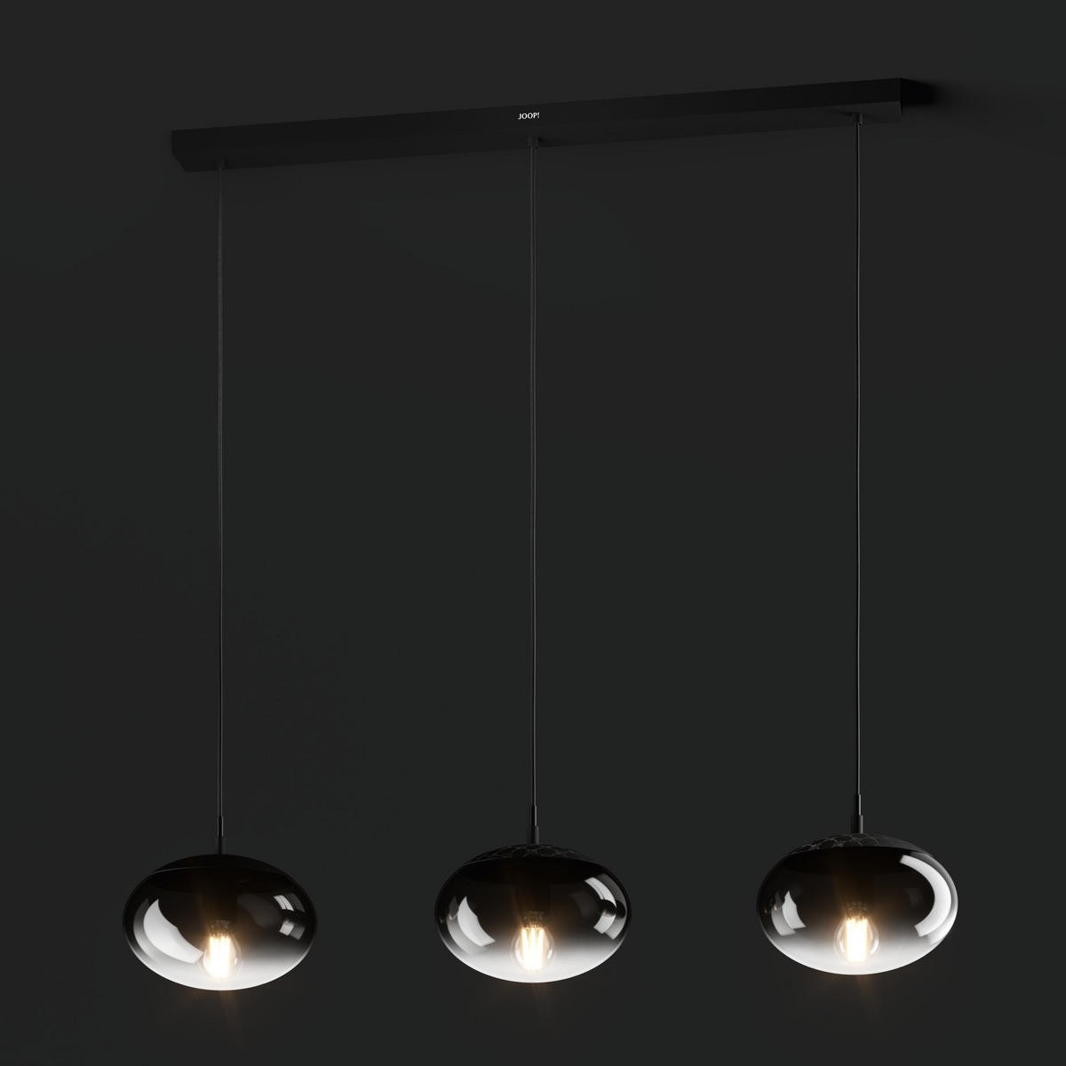 SVJETILJKA VISEĆA    107/25/110 cm    Curve lights  - siva/prozirno, Lifestyle, staklo/metal (107/25/110cm) - Joop!