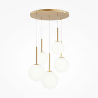 PENDELLEUCHTE Modern 58/180/58 cm   - Goldfarben/Weiß, Trend, Glas/Metall (58/180/58cm) - MAYTONI