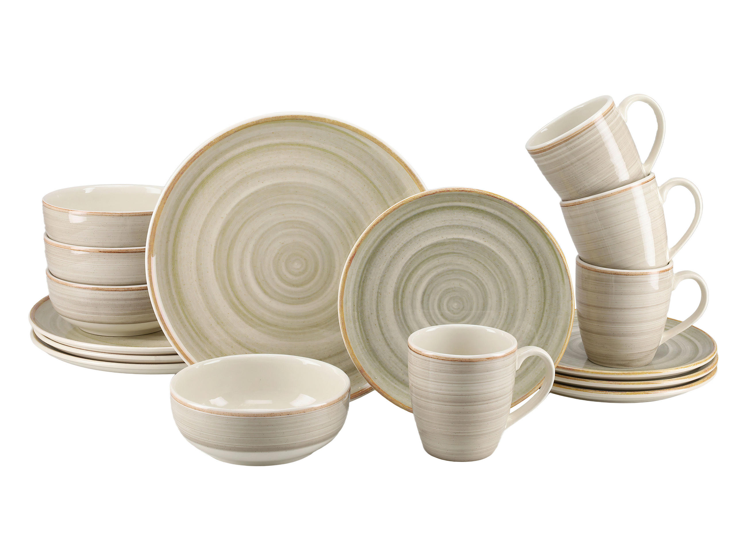 Serviciu De Masă Complet 16 piese  - crem/nisipiu, Basics, ceramică - Creatable