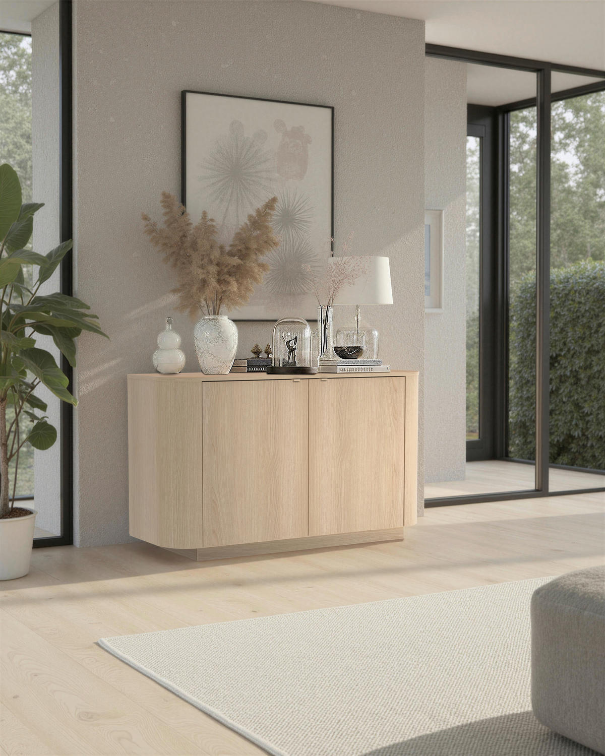 SIDEBOARD  in 131/76/43 cm  - Eichefarben, Design, Holzwerkstoff/Metall (131/76/43cm) - MID.YOU