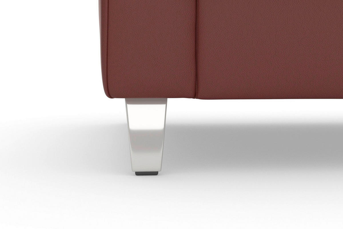 SESSEL in Echtleder Rotbraun  - Chromfarben/Rotbraun, Basics, Leder/Metall (101/84/93cm) - Sit & More