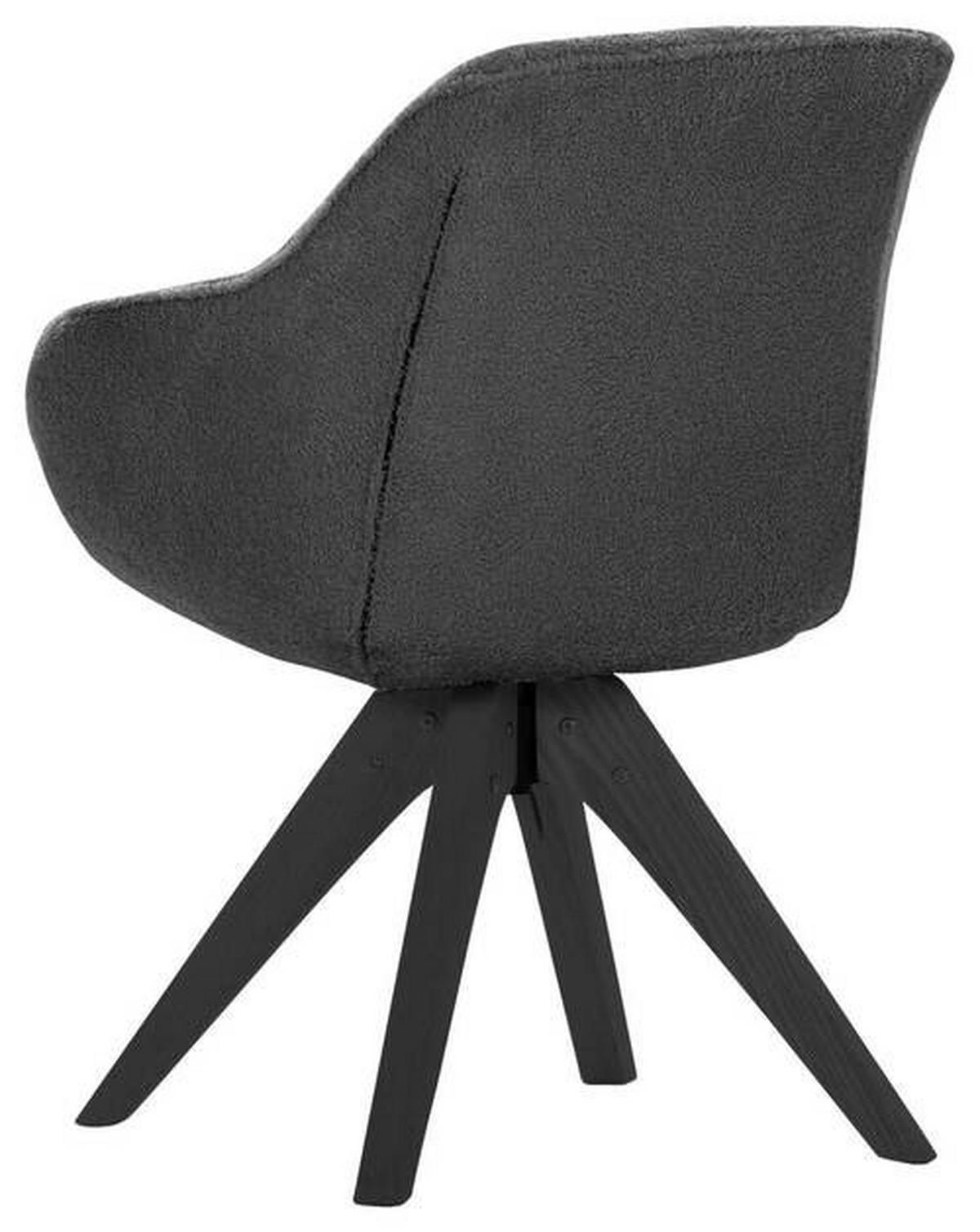 ARMLEHNSTUHL  in Bouclé, Teddystoff  - Anthrazit/Schwarz, Design, Holz/Textil (60/83/65cm) - Landscape