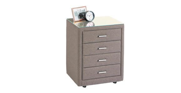 NACHTSCHRANK 50/64/41,5 cm  - Chromfarben/Greige, KONVENTIONELL, Textil/Metall (50/64/41,5cm) - Dieter Knoll