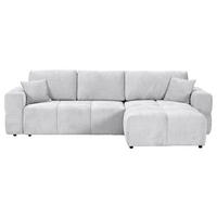 ECKSOFA Hellgrau Chenille  - Hellgrau/Schwarz, KONVENTIONELL, Kunststoff/Textil (283cm) - Carryhome